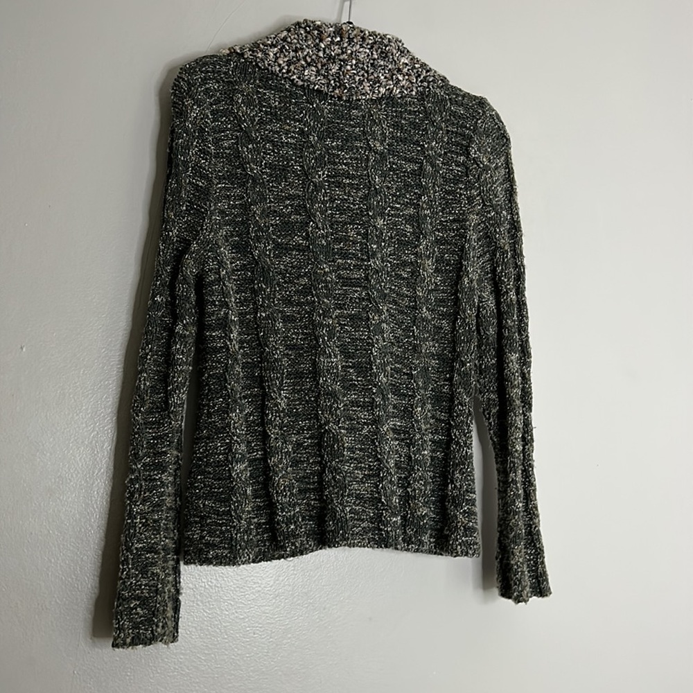 Anthropologie CURIO cable knit cardigan sweater fold over collar large women’s - Picture 6 of 8